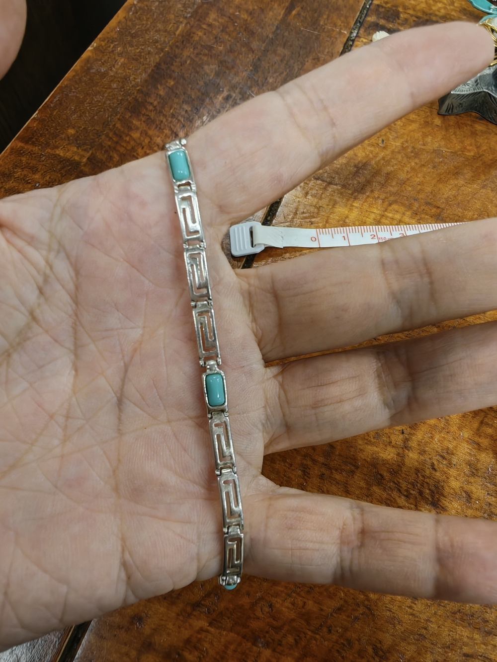 7.5" Sterling Silver Bracelet with Turquoise